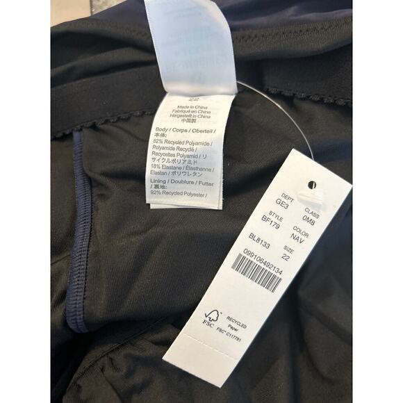 J. Crew Ruched squareneck one-piece Navy Size 22 - Picture 6 of 6